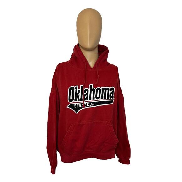 Oklahoma Hoodie Womens 2XL Red Grey OU Sooners NCAA Football J America - Picture 2 of 7